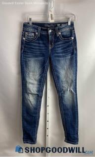 Miss Me Women's Blue Wash Skinny Ankle Jean - Sz 26