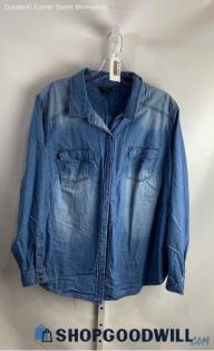 Torrid Women's Blue Button Up Shirt - Sz 2