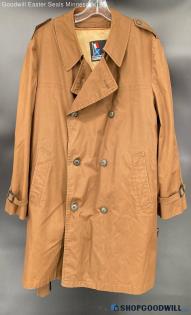 Harbormaster Men's Brown Trench Coat w/Removable wool liner - Sz 42