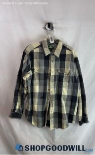 Guide Series Men's Gray/White Plaid Flannel - Sz L