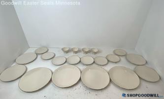 20pc Aristo Craft China By West Bend Royal Platinum Dinnerware Plates Cups