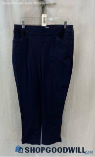 Chico's Women's navy Pull-On Slim Straight Pants - Sz 12P