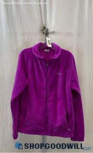 Columbia Women's Magenta Plush Fleece Zip Up Sweater - Sz XL