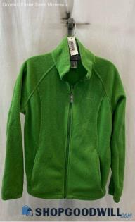 Columbia Women's Pea Green Fleece Zip Up Sweater - Sz L