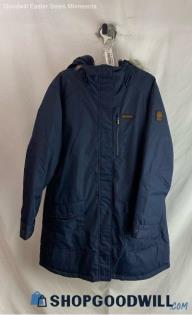 Columbia Men's Navy Blue Insulated Full Zip Faux Fur Hood Trim Coat - Sz XL