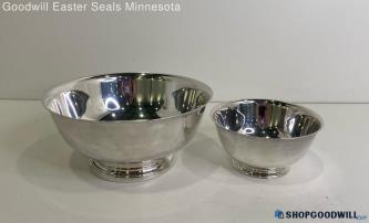 Gorham & Paul Revere 2pc Silver Plate Bowls Hollowware