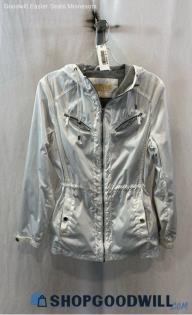 Michael Kors Women's White Jersey Lined Rain Jacket - Sz S