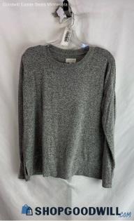 Lucky Brand Women's Black/Gray Heathered Crewneck Knit Sweatshirt - Sz PS