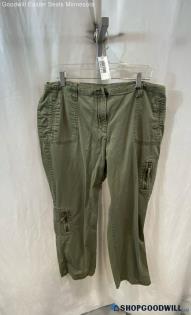 Chico's Women's Olive Straight Utility Pocket Pants - Sz 16