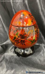 Vintage Egg Vase W Lid