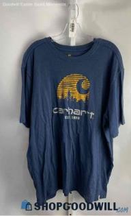 Carhartt Men's Navy Logo Graphic Relaxed Fit T-Shirt - Sz 2X