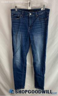 Lucky Brand Women's Weathered Dark Blue Washed Ankle Skinny Jeans - Sz 10