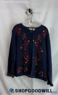 Classic Elements Women's Navy Knit Cardigan - Sz XL