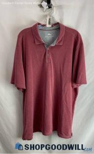 Tommy Bahama Men's Dusty Pink Textured 1/4 Button Collared Polo - Sz 2X