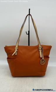 Michael Kors Jet Set Orange Tote Womens Leather