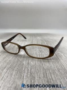 Rectangle Prescription Brown Plastic Eyeglasses