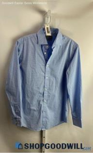 Michael Kors Men's Blue Button-Up Shirt - Sz M