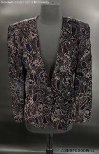 Norton McNaughton Petites Women's Black paisley evening blazer/jacket - Sz 12