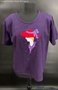 Red Hat Ladies Purple Embellished SS Shirt by Cactus California - Sz L