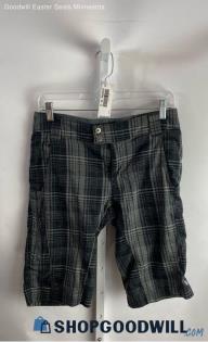 Columbia Women's Black/Gray Plaid Patterned Bermuda Shorts - Sz 4