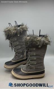 Sorel Women's Joan of Arctic Tall Grey Suede Snow Boots Sz 10