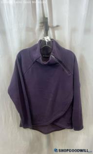 Athleta Women's Purple Plush Lined Asymmetrical Henley Sweatshirt - Sz S