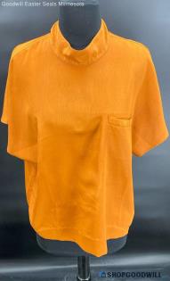 Women's SS Butterscotch color Mock turtleneck shirt