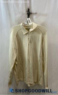 Tommy Bahama Men's Beige 1/4 Button-Up Shirt - Sz L