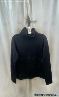 Athleta Women's Black Mock Neck Fleece Lined Tech Sweatshirt - Sz S