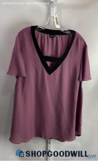 Torrid Women's Pale Purple Chiffon Strappy V Neck Shirt - Sz 3