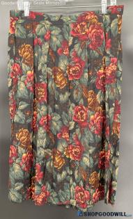 Koret Women's Forest Green & Dark Floral skirt - Sz 16w