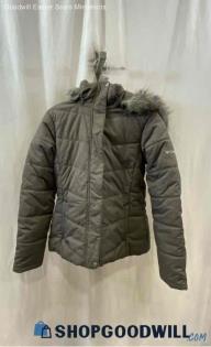 Columbia Women's Gray Faux Fur Trim Insulated Puffer Jacket - Sz M