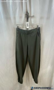 Athleta Women's Taupe Green Side Ribbed Stripe Cuffed Ankle Jogger - Sz 8T