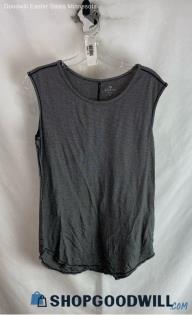 Athleta Women's Black/Gray Striped Relaxed Tank Top - Sz S