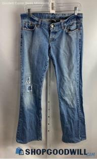 Lucky Brand Women's VTG Weathered Blue Patched Distressed Bootcut Jeans - Sz 6