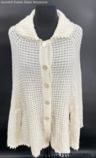 Sears Fashions Women's Ivory Knit Cape/sweater