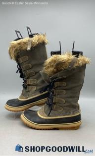 Sorel Women's Joan of Arctic Green Suede Snow Boots Sz 11