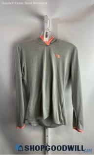 The North Face Women's Light Gray/Coral Performance Hoodie - Sz M