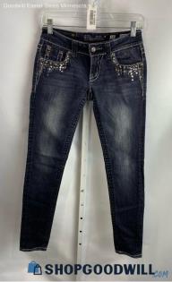 Miss Me Women's Dark Blue Skinny Ankle Jeans - Sz 25