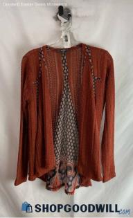 Miss Me Women's Burnt Orange Knit Cardigan - Sz S