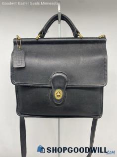 Vintage Coach Black Satchel/Top Handle Bag Womens Leather Handbag/Purse