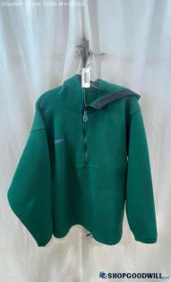 Columbia Men's Dark Green Full Zip Oversized Hooded Fleece Sweater - Sz XL