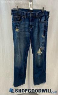 True Religion Men's Blue Wash Relaxed Straight Cotton Jeans - Sz 33