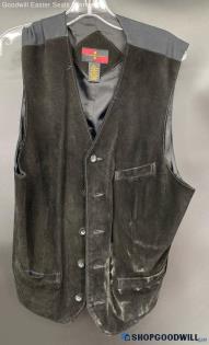 Corporate Casuals Men's Black leather vest - Sz L