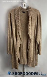 Torrid Women's Tan Heathered Loose knit Trim Open Cardigan - Sz 4