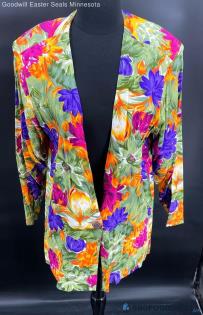 Susan Graver Women's Bright Hawaiian floral LWT blazer - Sz M