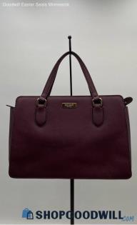 Kate Spade Laurel Way Reese Deep Plum Purple Saffiano Leather Top Handle Bag