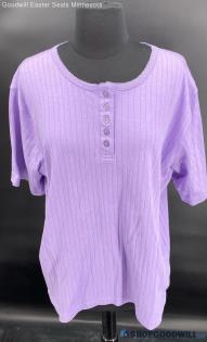 Cabin Creek Women's Lavender SS Cotton shirt - Sz XL