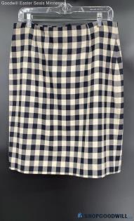 JH Collectibles Women's Black & Ivory Checkered Wool Pencil skirt - Sz 14