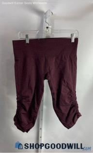 Lululemon Women's Burgundy Cinched Side Cropped Legging - Sz 10